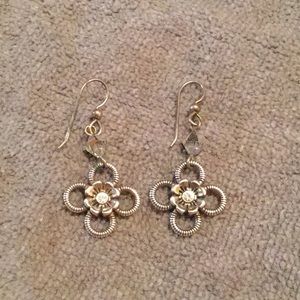 Silver flower earrings
